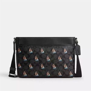 Coach Black Sailboat Print Men's Bag